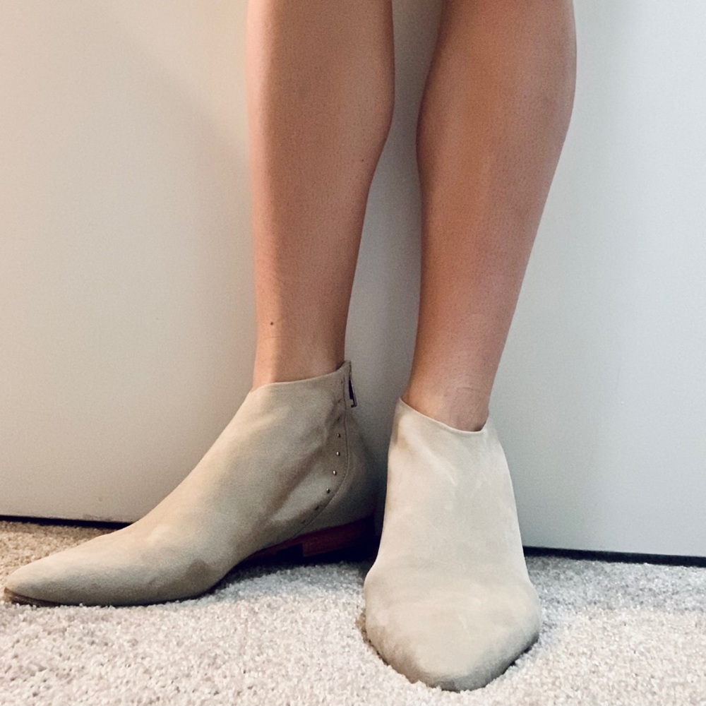 Italian Soft Leather Designer Low Ankle Booties Size 39